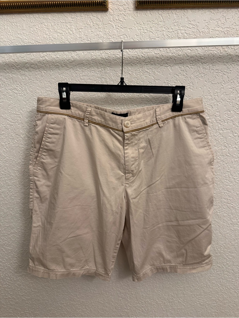 Hugo Boss Light Beige Flat-Front Men's Shorts